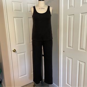 Eileen Fisher wool sweater tank & wide leg pant set.Charcoal heather grey.Size S